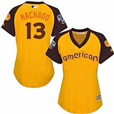 Women Baltimore Orioles #13 Manny Machado Gold 2016 All Star American League Stitched Baseball Jersey,baseball caps,new era cap wholesale,wholesale hats