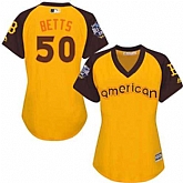 Women Boston Red Sox #50 Mookie Betts Gold 2016 All Star American League Stitched Baseball Jersey,baseball caps,new era cap wholesale,wholesale hats