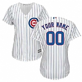 Women Chicago Cubs Customized White(Blue Strip) New Cool Base Stitched MLB Jersey,baseball caps,new era cap wholesale,wholesale hats
