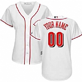 Women Cincinnati Reds Customized White New Cool Base Stitched MLB Jersey,baseball caps,new era cap wholesale,wholesale hats