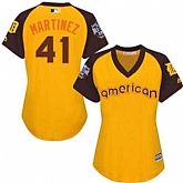 Women Detroit Tigers #41 Victor Martinez Gold 2016 All Star American League Stitched Baseball Jersey,baseball caps,new era cap wholesale,wholesale hats