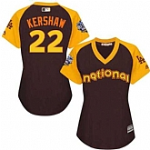 Women Los Angeles Dodgers #22 Clayton Kershaw Brown 2016 All Star National League Stitched Baseball Jersey,baseball caps,new era cap wholesale,wholesale hats