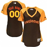 Women MLB Customized Brown 2016 All Star National League Stitched Baseball Jersey