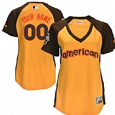 Women MLB Customized Gold 2016 All Star American League Stitched Baseball Jersey