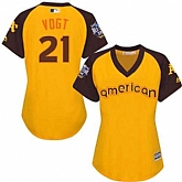 Women Oakland Athletics #21 Stephen Vogt Gold 2016 All Star American League Stitched Baseball Jersey,baseball caps,new era cap wholesale,wholesale hats