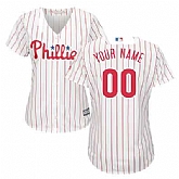 Women Philadelphia Phillies Customized White(Red Strip) New Cool Base Stitched Baseball Jersey,baseball caps,new era cap wholesale,wholesale hats