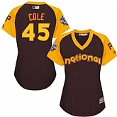 Women Pittsburgh Pirates #45 Gerrit Cole Brown 2016 All Star National League Stitched Baseball Jersey,baseball caps,new era cap wholesale,wholesale hats