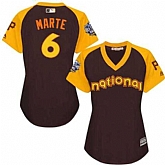 Women Pittsburgh Pirates #6 Starling Marte Brown 2016 All Star National League Stitched Baseball Jersey,baseball caps,new era cap wholesale,wholesale hats