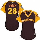 Women San Francisco Giants #28 Buster Posey Brown 2016 All Star National League Stitched Baseball Jersey,baseball caps,new era cap wholesale,wholesale hats