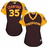 Women San Francisco Giants #35 Brandon Crawford Brown 2016 All Star National League Stitched Baseball Jersey,baseball caps,new era cap wholesale,wholesale hats