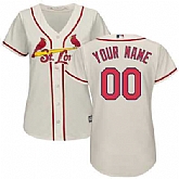 Women St. Louis Cardinals Customized Cream New Cool Base Stitched MLB Jersey,baseball caps,new era cap wholesale,wholesale hats