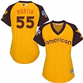 Women Toronto Blue Jays #55 Russell Martin Gold 2016 All Star American League Stitched Baseball Jersey,baseball caps,new era cap wholesale,wholesale hats