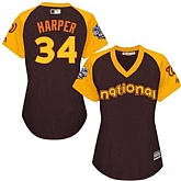 Women Washington Nationals #34 Bryce Harper Brown 2016 All Star National League Stitched Baseball Jersey,baseball caps,new era cap wholesale,wholesale hats