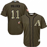 Arizona Diamondbacks #11 A. J. Pollock Green Salute to Service Stitched Baseball Jersey Jiasu