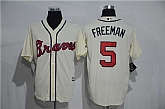 Atlanta Braves #5 Freddie Freeman Cream New Cool Base Stitched Baseball Jersey,baseball caps,new era cap wholesale,wholesale hats