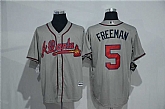 Atlanta Braves #5 Freddie Freeman Gray New Cool Base Stitched Baseball Jersey,baseball caps,new era cap wholesale,wholesale hats