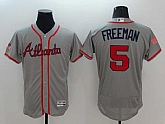 Atlanta Braves #5 Freddie Freeman Gray USA Independence Day 2016 Flexbase Collection Stitched Jersey,baseball caps,new era cap wholesale,wholesale hats