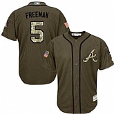 Atlanta Braves #5 Freddie Freeman Green Salute to Service Stitched Baseball Jersey Jiasu,baseball caps,new era cap wholesale,wholesale hats