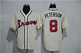 Atlanta Braves #8 Peterson Cream New Cool Base Stitched Baseball Jersey,baseball caps,new era cap wholesale,wholesale hats