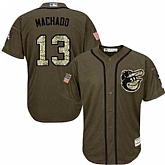 Baltimore Orioles #13 Manny Machado Green Salute to Service Stitched Baseball Jersey Jiasu,baseball caps,new era cap wholesale,wholesale hats