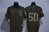Boston Red Sox #50 Mookie Betts Green Salute to Service Stitched Baseball Jersey,baseball caps,new era cap wholesale,wholesale hats