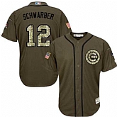 Chicago Cubs #12 Kyle Schwarber Green Salute to Service Stitched Baseball Jersey Jiasu,baseball caps,new era cap wholesale,wholesale hats