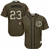 Chicago Cubs #23 Ryne Sandberg Green Salute to Service Stitched Baseball Jersey Jiasu,baseball caps,new era cap wholesale,wholesale hats