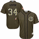 Chicago Cubs #34 Jon Lester Green Salute to Service Stitched Baseball Jersey Jiasu,baseball caps,new era cap wholesale,wholesale hats