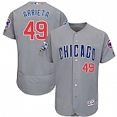 Chicago Cubs #49 Jake Arrieta Gray 2016 All Star Flexbase Collection Signature Stitched Jersey Jiasu,baseball caps,new era cap wholesale,wholesale hats