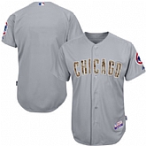 Chicago Cubs Blank Gray Camo Cool Base Stitched Baseball Jersey Jiasu,baseball caps,new era cap wholesale,wholesale hats