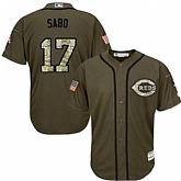 Cincinnati Reds #17 Chris Sabo Green Salute to Service Stitched Baseball Jersey Jiasu,baseball caps,new era cap wholesale,wholesale hats