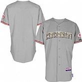 Cincinnati Reds Customized Gray Camo Cool Base Stitched Baseball Jersey,baseball caps,new era cap wholesale,wholesale hats