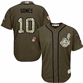 Cleveland Indians #10 Yan Gomes Green Salute to Service Stitched Baseball Jersey Jiasu,baseball caps,new era cap wholesale,wholesale hats