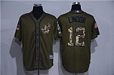 Cleveland Indians #12 Francisco Lindor Green Salute to Service Stitched Baseball Jersey,baseball caps,new era cap wholesale,wholesale hats