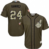 Cleveland Indians #24 Manny Ramirez Green Salute to Service Stitched Baseball Jersey Jiasu,baseball caps,new era cap wholesale,wholesale hats
