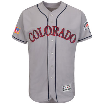 Colorado Rockies Customized Gray 2016 Fashion Stars & Stripes Flexbase Stitched Baseball Jersey