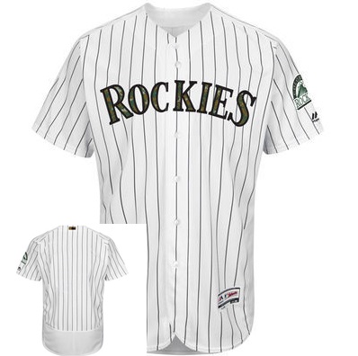 Colorado Rockies Customized White Pinstripe Flexbase Collection 2016 Memorial Day Stitched Baseball Jersey