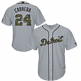 Detroit Tigers #24 Miguel Cabrera Gray New Cool Base 2016 Memorial Day Stitched Baseball Jersey Jiasu,baseball caps,new era cap wholesale,wholesale hats