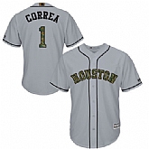 Houston Astros #1 Carlos Correa Gray New Cool Base 2016 Memorial Day Stitched Baseball Jersey Jiasu,baseball caps,new era cap wholesale,wholesale hats