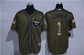Houston Astros #1 Carlos Correa Green Salute to Service Stitched Baseball Jersey,baseball caps,new era cap wholesale,wholesale hats