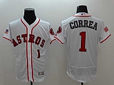 Houston Astros #1 Carlos Correa White USA Independence Day 2016 Flexbase Collection Stitched Jersey,baseball caps,new era cap wholesale,wholesale hats