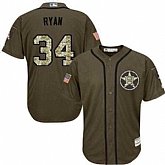 Houston Astros #34 Nolan Ryan Green Salute to Service Stitched Baseball Jersey Jiasu,baseball caps,new era cap wholesale,wholesale hats