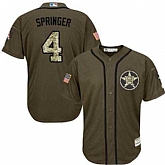 Houston Astros #4 George Springer Green Salute to Service Stitched Baseball Jersey Jiasu,baseball caps,new era cap wholesale,wholesale hats