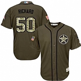 Houston Astros #50 J. R. Richard Green Salute to Service Stitched Baseball Jersey Jiasu,baseball caps,new era cap wholesale,wholesale hats