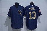 Kansas City Royals #13 Salvador Perez Denim Blue Camo Stitched Baseball Jersey,baseball caps,new era cap wholesale,wholesale hats