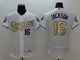 Kansas City Royals #16 Bo Jackson White-Gold 2016 Champion Patch Flexbase Collection Stitched Jersey,baseball caps,new era cap wholesale,wholesale hats