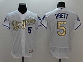 Kansas City Royals #5 George Brett White-Gold 2016 Champion Patch Flexbase Collection Stitched Jersey,baseball caps,new era cap wholesale,wholesale hats
