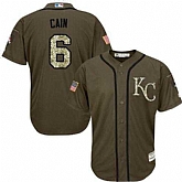 Kansas City Royals #6 Lorenzo Cain Green Salute to Service Stitched Baseball Jersey Jiasu,baseball caps,new era cap wholesale,wholesale hats