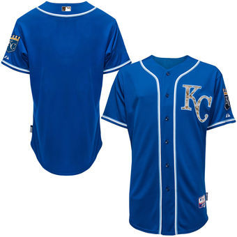 Kansas City Royals Customized Blue Camo Cool Base Stitched Baseball Jersey