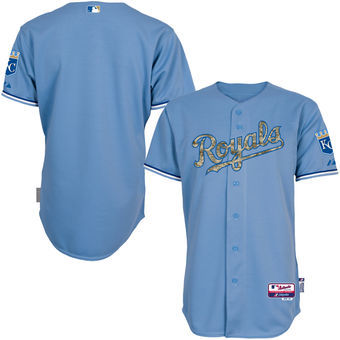 Kansas City Royals Customized Light Blue Camo Cool Base Stitched Baseball Jersey